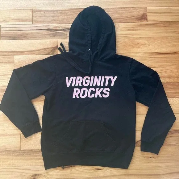 Black cotton Danny Duncan Virginity Rocks hoodie Sz. MED - Picture 1 of 6
